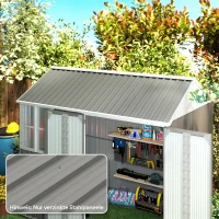 Outsunny 12x Trapeziumplaat 129x45 cm | 7 m² verzinkt staal | Weerbestendig lichtgrijs(m-2)