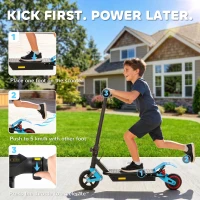 AIYAPLAY Foldable Kids Electric Scooter with LCD Display, Dual Shock Absorption, Up to 15 KM/H, Max Range 6 KM for Age 6-14, Blue(m-4)