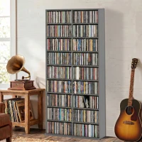 HOMCOM 640 CD Storage Tower - Grey(m-2)