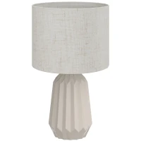 HOMCOM Tafellamp, nachtlamp met linnen kap, tuimelschakelaar, bureaulamp, 22 x 22 x 39 cm, beige(m-1)