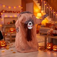 HOMCOM Animierter Halloween-Geist mit gruseligen Schreien, leuchtenden Augen, per Geräusch/Berührung aktiviert(m-10)