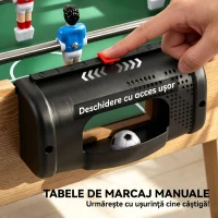 SPORTNOW Fotbal de Masă, Masa 121 Cm, 22 Jucători, Contoare Manuale, Lemn Natural(m-7)