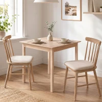 HOMCOM Mesa de cocina Mesa de comedor Mesa cuadrada, diseño moderno, 75 cm x 75 cm x 76 cm, madera natural(m-5)