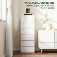 HOMCOM Comodă Modernă cu 6 Sertare, Alb(m-4)
