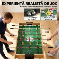 SPORTNOW Fotbal de Masă, Masa 121 Cm, 22 Jucători, Contoare Manuale, Lemn Natural(m-4)