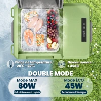 Outsunny Glacière électrique portable 12L, réfrigérateur de voiture portable congélateur et réfrigérateur 12/24V gris(m-4)