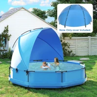 Outsunny Sonnenschutz für Pools, einfacher Aufbau, anpassbare Position, UV-Schutz, blau, 3,6 x 1,75 x 1,2 m(m-10)