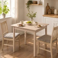 HOMCOM Keukentafel Eettafel Vierkante tafel, modern design, 75 cm x 75 cm x 76 cm, natuurhout(m-2)