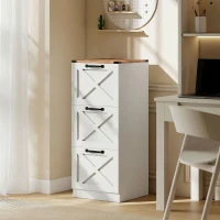 HOMCOM Cajonera de Oficina con 3 Cajones para Archivos Colgantes Carta/A4 40x40x101 cm Blanco(m-2)