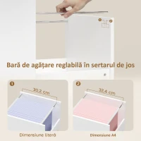 HOMCOM masă imprimantă cu roți și sertar A4, ideală pentru casă și birou.(m-5)