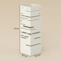 HOMCOM Suport de Umbrele Autoportant Pătrat din Metal cu 4 Cârlige, Bej(m-3)