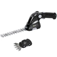 Outsunny 2-in-1 Elektrischer Hecken & Strauchschere mit 2 x 7,2V Wiederaufladbaren 2,0 Ah Akku, 2 Austauschbaren Klingen Schwarz(m-1)