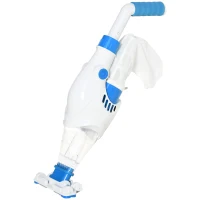 Outsunny elektrischer Poolsauger mit Akku Filter Poolreiniger Pool Handsauger Bodensauger Blau+Weiß 65 x 20 x 17 cm(m-11)