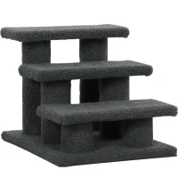 PawHut Escada para Gato 3 Degraus Escada para Animal Escada para Gato Escada para Pet 45 x 35 x 34 cm Cinza(m-1)