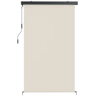 Outsunny Store enrouleur extérieur, store vertical extérieur avec manivelle et cassette en aluminium, 250x160cm, crème(m-11)