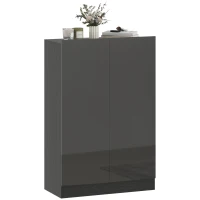 HOMCOM Meuble à chaussures 20 paires armoire à chaussures à haute brillance 5 niveaux étagères réglables 72x34,5x103cm noir(m-13)
