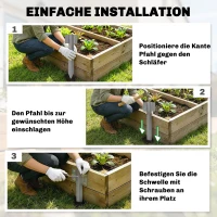 Outsunny 20er-Pack Eisenbahnschwellen-Halterungen, Metall-Garten-Hochbeetpfähle mit Schrauben & Handschuhen(m-5)
