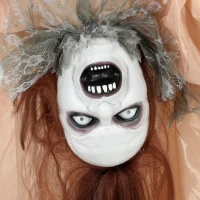 HOMCOM Animated Halloween Ghost, Halloween Animatronics with Creepy Screams, Glowing Eyes, Sound/Touch Activated(m-12)