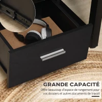Vinsetto Caisson de Bureau Rangement Bureau sur Roulettes 3 Tiroirs Verrouillables 40 x 40 x 61,5 cm Noir(m-6)