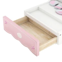 AIYAPLAY Kids Vanity Table, Portable Girls Dressing Table with Lights, Mirror, Drawer, Accessories, Gift for Girls 3-6 Years(m-10)