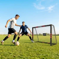 SPORTNOW Poartă de fotbal pentru grădină 1,8 x 1,2 m pentru adolescenți & adulți Poartă robustă pentru exterior cu plasă și protecție, ancore de sol(m-2)