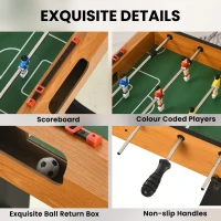 HOMCOM Folding Football Gaming Table Mini Foosball Soccer Table for Family Fun Indoor Play Sports(m-7)
