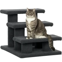 PawHut Escalier pour chat 3 marches Escalier pour animal Escalier pour chat Escalier pour animaux de compagnie 45 x 35 x 34 cm Gris(m-7)