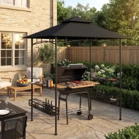 Outsunny 150 x 240cm BBQ Grill Gazebo, with Shelves - Grey(m-11)
