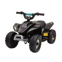 HOMCOM Kinder Quad Elektro 6V Kinderquad mit Vorwärts-, Rückwärtsfunktion für Kinder 1,5-3 Jahre bis 20 kg Schwarz(m-1)