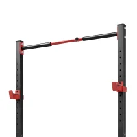 SPORTNOW Power Tower Multifonction Charge 500 kg Largeur Réglable, Barre de Traction, Rack de Squat, 176x106x212cm, Rouge(m-10)