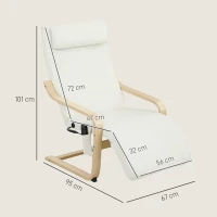 HOMCOM Fotoliu de Relaxare Încălzit și cu Masaj, cu Suport pentru Picioare Reglabil și Telecomandă, 67x95x101 cm, Crem(m-3)