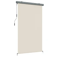 Outsunny Store enrouleur extérieur, store vertical extérieur avec manivelle et cassette en aluminium, 250x160cm, crème(m-12)