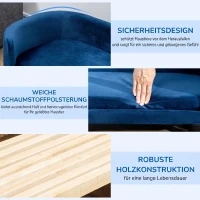 PawHut Hundesofa Hundebett aus holländischem Samt Hundecouch mit Rückenlehne, Holzbeine, Kissen Blau(m-5)