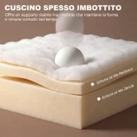 HOMCOM Poltrona Letto Singolo 2 in 1 Pieghevole Salvaspazio con Cuscini in Tessuto Misto, Crema(m-6)