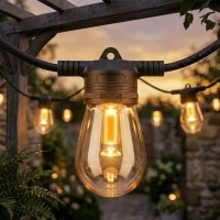 HOMCOM Globe Lichterkette, RGBW Vorhanglichter, IP44 wasserdicht für Innen- und Außendekoration(m-12)