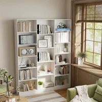 HOMCOM Estante 6 Níveis Prateleira de Armazenamento com 17 Compartimentos e Prateleiras Ajustáveis 149x23,6x188 cm Branco(m-4)
