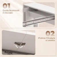 HOMCOM Tavolo Consolle Allungabile e Convertibile per 10 Persone, 96-240x90x78 cm, Bianco(m-6)