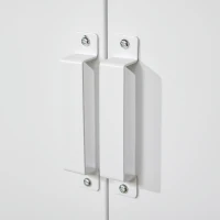 HOMCOM Aktenschrank Metallschrank Mehrzweckschrank mit magnetischer Lamellen-Doppeltür 75 x 33 x 110 cm Weiß(m-9)