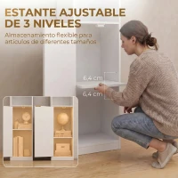 HOMCOM Estantería para Libros de 6 Niveles Librería Alta y Estrecha con 4 Estantes Abiertos Puerta y Estante Ajustable Blanco(m-6)