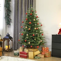 HOMCOM Künstlicher Weihnachtsbaum mit realistischen Zweigen, Kunst-Tannenbaum, Metallständer, leichte Montage, Grün(m-10)