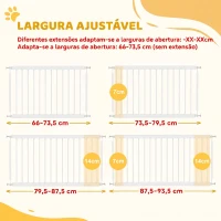 PawHut Barreira de Segurança Extensível para Cães Pequenos 67-93,5 cm Altura 45 cm para Portas e Escadas Branco(m-5)
