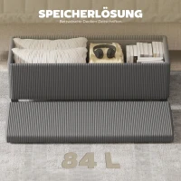 HOMCOM Sitzbank mit Stauraum, Polsterbank für Aufbewahrung, für Wohnzimmer, Schlafzimmer, Flur, Cordbezug, Grau(m-6)