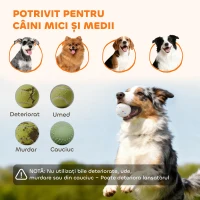 PawHut Lansator Automat de Mingi pentru Câini de Talie Mică și Medie, cu 3 Mingi, 3 Distanțe Reglabile, Verde(m-8)