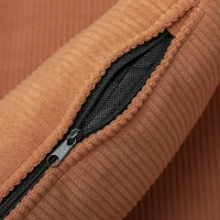 HOMCOM Moderner Armlehnstuhl, Gepolsterter Akzentstuhl mit Lendenkissen, Kautschukholzbeinen, Orange(m-9)