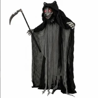 HOMCOM Halloween Standing Werewolf Animated Decoration with Light-Up Eyes, Sound and Touch Activated(m-15)