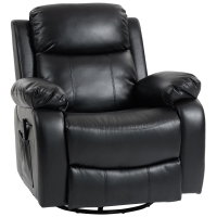 HOMCOM Massagesessel mit 8 Vibrationsköpfen, Relaxsessel, verstellbare Rückenlehne + Fußstütze, Schwarz