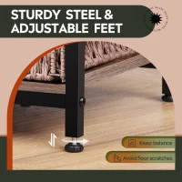 WLIVE 3-Tier Side Table, Built with Practical Charging Station and Adjustable Middle Shelf, Slim Design Fits Small Spaces, Suitable as Bedside Table for Living Room and Bedroom, Brown(m-7)