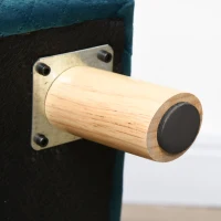 PawHut Sofá para Perros Pequeños 64x45x36 cm Tapizado en Terciopelo con Cojín Lavable y Patas de Madera de Abedul Azul Verdoso(m-8)