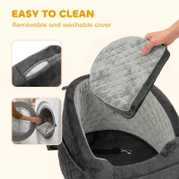 PawHut Dog Car Seat, Detachable Washable Dog Booster Seat with Thick Cushion, Seat Belt, Pockets for Small Under 10kg, Grey(m-6)