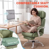 HOMCOM High Back Vibration Massage Office Chair Heated Reclining Computer Chair w/ Adjustable Height, Swivel Wheels, Lime Green(m-7)